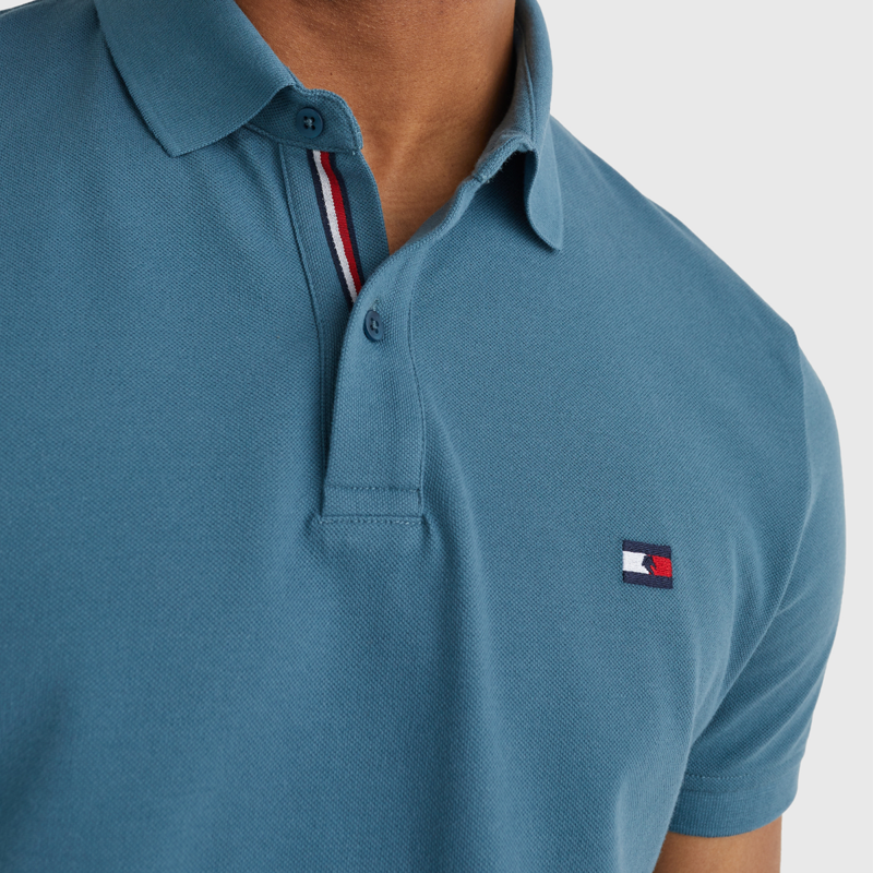 Tommy Hilfiger Men's Embroidery Logo Polo Shirt - Mercury Marine-2